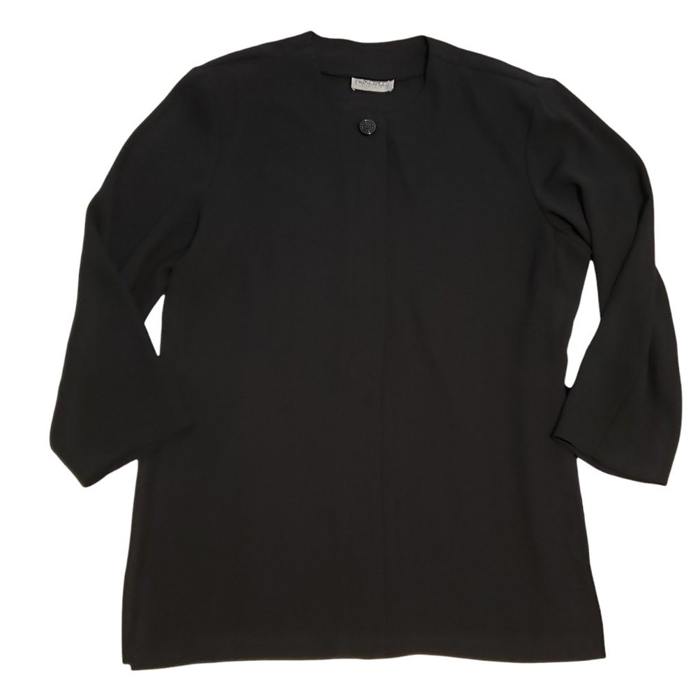 Principles Vintage Long Black Tunic Style Blouse